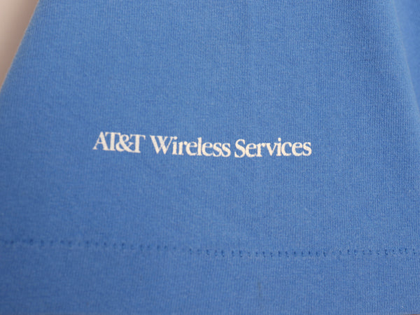 90s USA製 AT&T 企業 プリント 半袖 Tシャツ メンズ XL / オールド 当時物 オフィシャル ヘビーウェイト ワンポイント ブルー 大きいサイズ