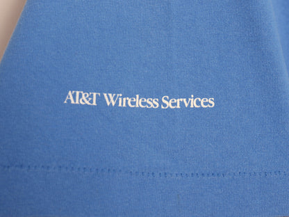90s USA製 AT&T 企業 プリント 半袖 Tシャツ メンズ XL / オールド 当時物 オフィシャル ヘビーウェイト ワンポイント ブルー 大きいサイズ