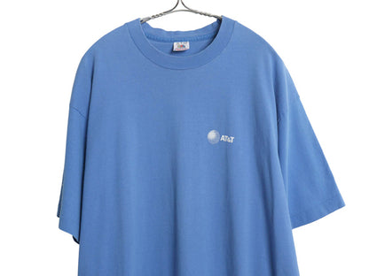 90s USA製 AT&T 企業 プリント 半袖 Tシャツ メンズ XL / オールド 当時物 オフィシャル ヘビーウェイト ワンポイント ブルー 大きいサイズ