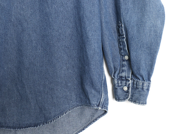 00s ラルフローレン ボタンダウン 長袖 デニム シャツ メンズ XL / 古着 オールド ポロ 長袖シャツ ワンポイント 大きいサイズ カジュアル