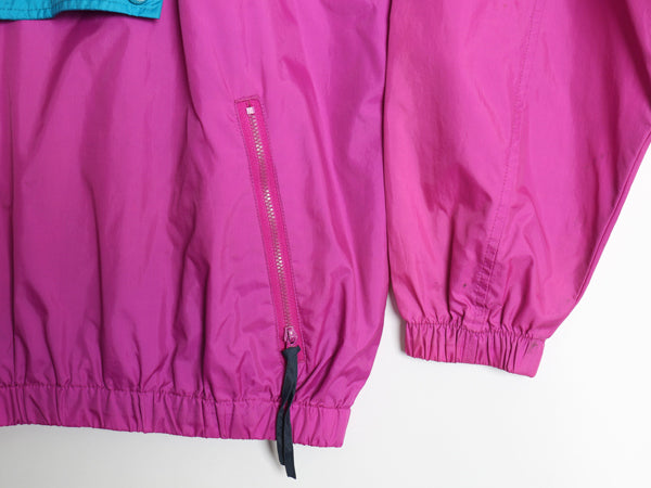  90s コロンビア ナイロン アノラック パーカー ジャケット レディース XL オールド ハーフジップ プルオーバー マンパ ウィンドブレーカー