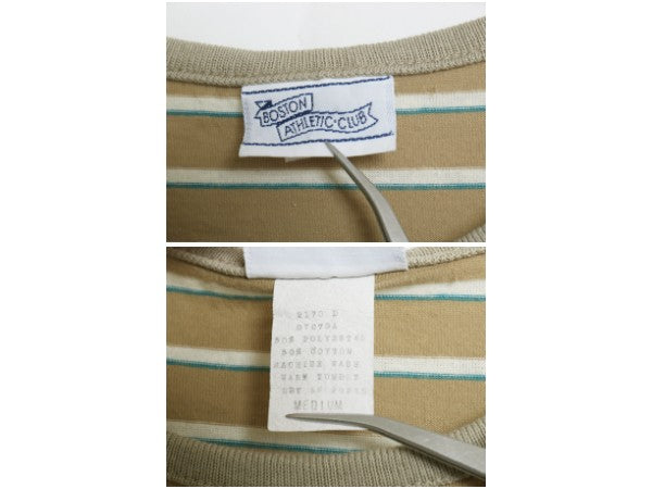 デッドストック 80s ボーダー 半袖 Tシャツ メンズ M 小さめ S / 新品 ヴィンテージ カットソー シングルステッチ マルチカラー カジュアル