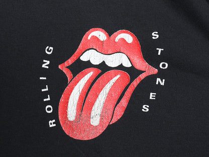 90s ローリング ストーンズ 両面 イラスト プリント Tシャツ メンズ XL オールド リップタン バンド ロック アート 大きいサイズ 黒 当時物