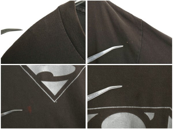 00s USA製 スーパーマン ロゴ プリント 半袖 Tシャツ メンズ XL オールド ワーナー オフィシャル 映画 ムービー アメコミ 黒 大きいサイズ