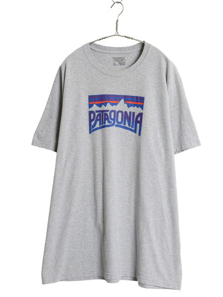 パタゴニア プリント 半袖 Tシャツ メンズ XXL / アウトドア グラフィック アート イラスト フィッツロイ カットソー 大きいサイズ グレー