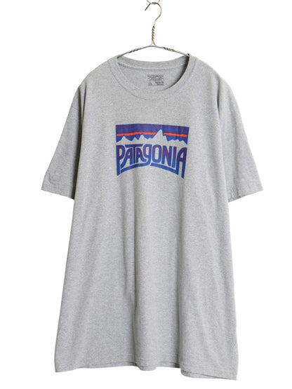 パタゴニア プリント 半袖 Tシャツ メンズ XXL / アウトドア グラフィック アート イラスト フィッツロイ カットソー 大きいサイズ グレー