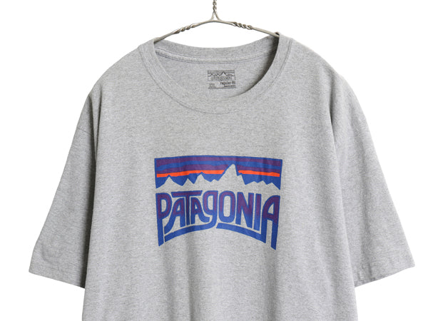 パタゴニア プリント 半袖 Tシャツ メンズ XXL / アウトドア グラフィック アート イラスト フィッツロイ カットソー 大きいサイズ グレー