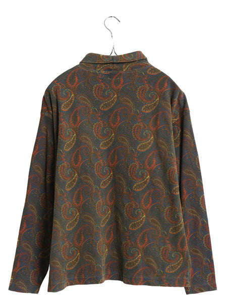 90s オールド ギャップ タートルネック 長袖 Tシャツ レディース M / 古着 旧タグ ペイズリー 総柄 ロンT ストレッチ コットン カットソー