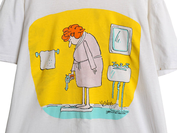 80s USA製 ジョーク イラスト プリント Tシャツ メンズ L / ヴィンテージ アート グラフィック シングルステッチ クルーネック カットソー