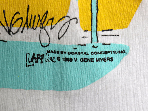80s USA製 ジョーク イラスト プリント Tシャツ メンズ L / ヴィンテージ アート グラフィック シングルステッチ クルーネック カットソー