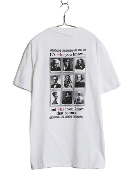90s USA製 ★ 偉人 フォト プリント Tシャツ メンズ M / オールド 企業物 アインシュタイン ベートーベン シェイクスピア 半袖Tシャツ 白