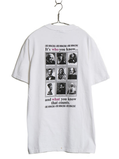 90s USA製 ★ 偉人 フォト プリント Tシャツ メンズ M / オールド 企業物 アインシュタイン ベートーベン シェイクスピア 半袖Tシャツ 白
