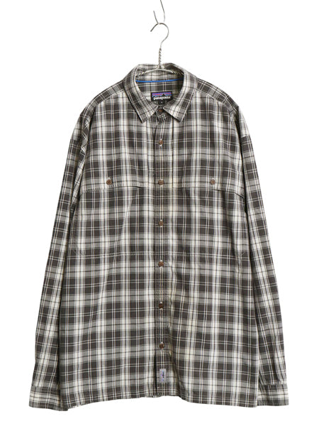パタゴニア アイランド ホッパー シャツ メンズ XL 18年製 アウトドア 長袖シャツ ボックス チェック 大きいサイズ ゆったり コットン ポリ