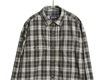 パタゴニア アイランド ホッパー シャツ メンズ XL 18年製 アウトドア 長袖シャツ ボックス チェック 大きいサイズ ゆったり コットン ポリ