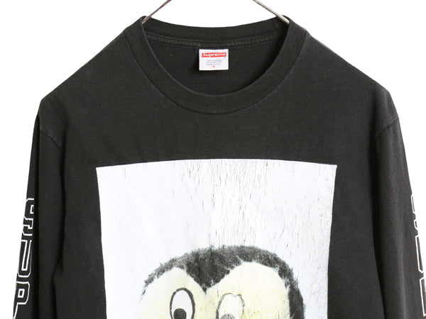 18AW USA製 シュプリーム フォト プリント 長袖 Tシャツ メンズ S / 古着 ロンT アート イラスト グラフィック ヘビーウェイト コットン 黒