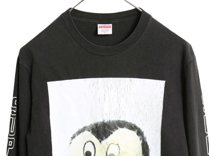18AW USA製 シュプリーム フォト プリント 長袖 Tシャツ メンズ S / 古着 ロンT アート イラスト グラフィック ヘビーウェイト コットン 黒