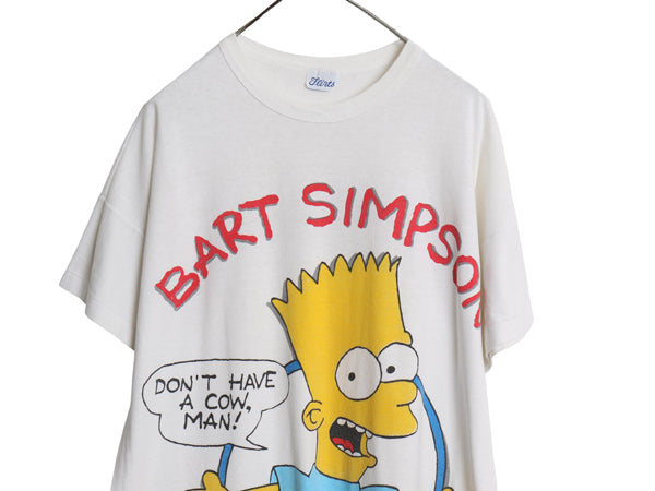  90s USA製 初期 シンプソンズ プリント Tシャツ メンズ レディース XXL 程 オールド オフィシャル キャラクター イラスト 大きいサイズ 白