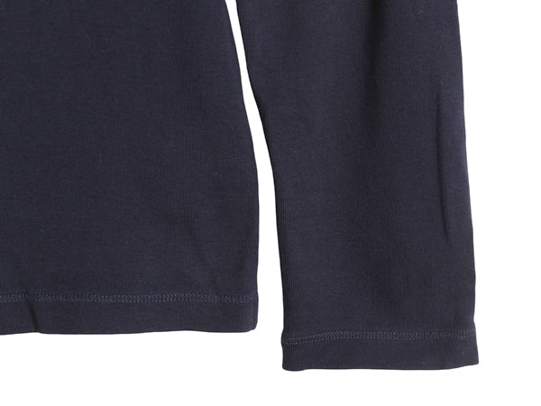 90s ローレン ラルフローレン 長袖 Tシャツ レディース XL オールド コットン ストレッチ リブ編み カットソー トップス 大きいサイズ 濃紺