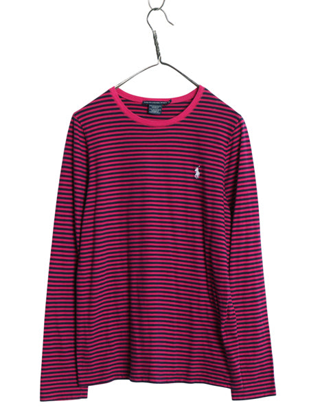 ラルフローレン ボーダー 長袖 Tシャツ レディース XL 古着 ポロ スポーツ ロンT ワンポイント カットソー シンプル きれいめ 大きいサイズ