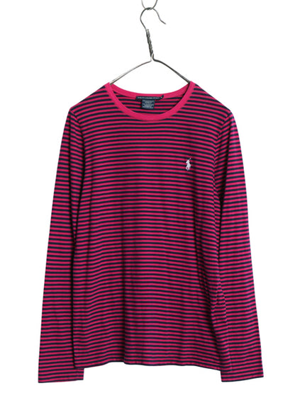 ラルフローレン ボーダー 長袖 Tシャツ レディース XL 古着 ポロ スポーツ ロンT ワンポイント カットソー シンプル きれいめ 大きいサイズ