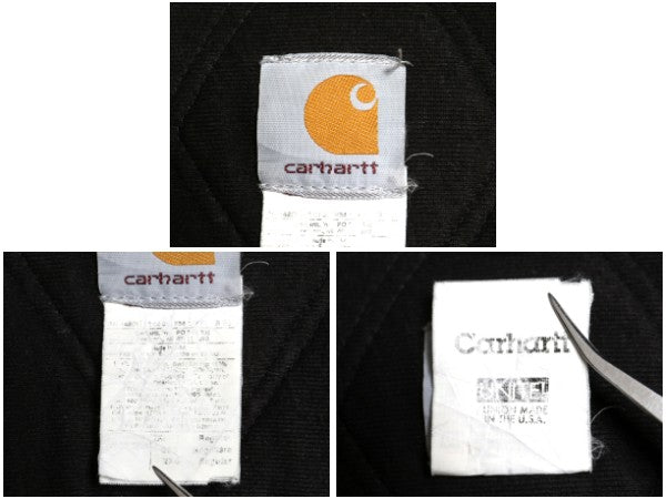 US企画 USA製 カーハート アクティブ ジャケット メンズ 2XL ワーク ダック フード パーカー 中綿 キルティング ライナー 大きいサイズ 茶