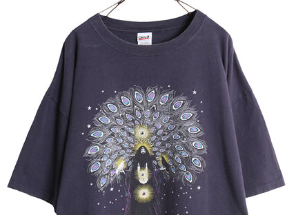 00s ★ ブラッククロウズ イラスト プリント Tシャツ メンズ XXL 古着 オールド オフィシャル 当時物 バンド ロック 音楽 大きいサイズ 紺