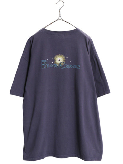00s ★ ブラッククロウズ イラスト プリント Tシャツ メンズ XXL 古着 オールド オフィシャル 当時物 バンド ロック 音楽 大きいサイズ 紺