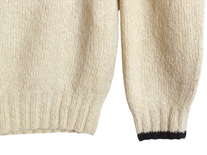 手編み 90s ★ ポロ ラルフローレン 星条旗 ハンドニット セーター メンズ L / 当時物 RL98 オールド ラム ウール ハンドスパン ナチュラル