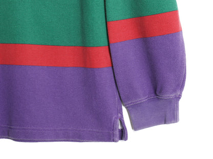 ギャップ ハーフジップ 鹿の子 トップス メンズ M ボーダー ロンT 長袖 Tシャツ カットソー ヘビーウェイト ハイネック ボックス ゆったり