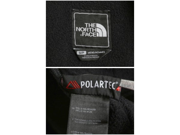 ノースフェイス デナリ ベスト メンズ S 古着 アウトドア 前開き 重ね着 フルジップ フリース ナイロン ワンポイント ハイネック ブラック
