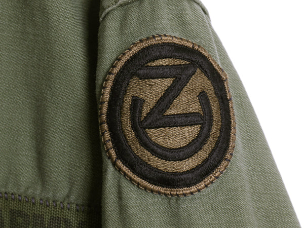 60s 米軍実物 US ARMY コットン サテン ユーティリティ シャツ M 程/ 古着 ヴィンテージ OG107 シャツ袖 2nd ミリタリー 軍物 ワッペン付き