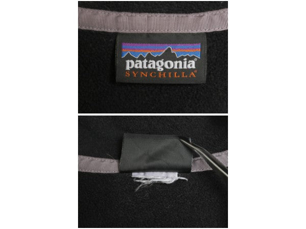 パタゴニア ライトウェイト シンチラ スナップT レディース M 程/ フリース プルオーバー ジャケット ブルゾン アウトドア ジャンパー 黒