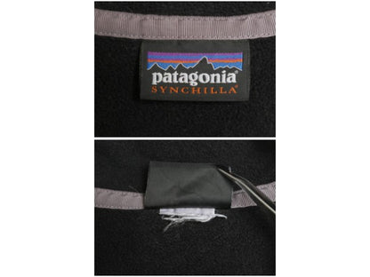 パタゴニア ライトウェイト シンチラ スナップT レディース M 程/ フリース プルオーバー ジャケット ブルゾン アウトドア ジャンパー 黒