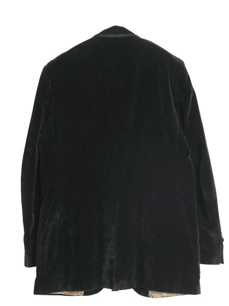 ほぼ デッドストック 80s USA製 BILL BLASS ベロア テーラード ジャケット メンズ M 程/ ヴィンテージ ブレザー カジュアル トラッド 黒