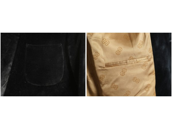 ほぼ デッドストック 80s USA製 BILL BLASS ベロア テーラード ジャケット メンズ M 程/ ヴィンテージ ブレザー カジュアル トラッド 黒