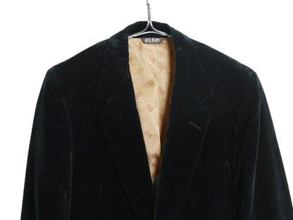 ほぼ デッドストック 80s USA製 BILL BLASS ベロア テーラード ジャケット メンズ M 程/ ヴィンテージ ブレザー カジュアル トラッド 黒