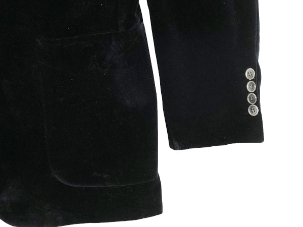 ほぼ デッドストック 80s USA製 BILL BLASS ベロア テーラード ジャケット メンズ M 程/ ヴィンテージ ブレザー カジュアル トラッド 黒