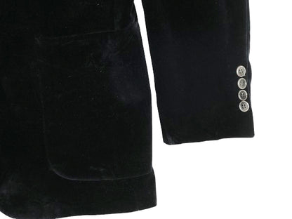 ほぼ デッドストック 80s USA製 BILL BLASS ベロア テーラード ジャケット メンズ M 程/ ヴィンテージ ブレザー カジュアル トラッド 黒