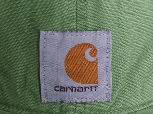 カーハート ロゴ 刺繍 メッシュ ベースボール キャップ フリーサイズ 古着 帽子 ワーク キャンバス ウォッシュ加工 ワンポイント グリーン