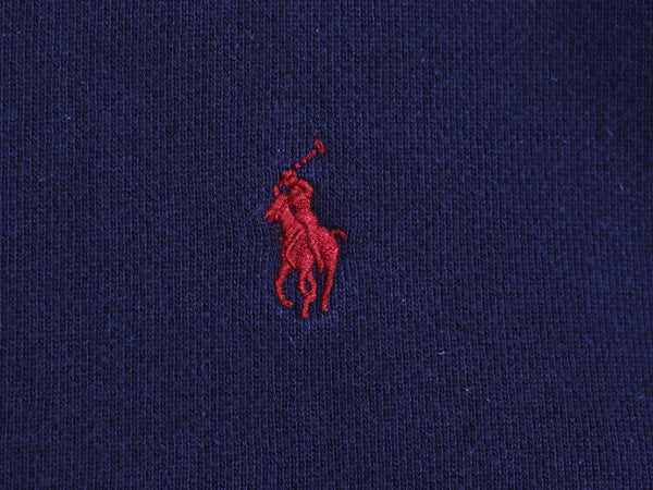 00s ポロ ラルフローレン フルジップ スウェット フード パーカー メンズ L / オールド トレーナー 裏起毛 ヘビーウェイト ワンポイント 紺