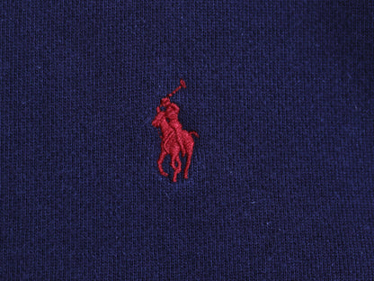 00s ポロ ラルフローレン フルジップ スウェット フード パーカー メンズ L / オールド トレーナー 裏起毛 ヘビーウェイト ワンポイント 紺