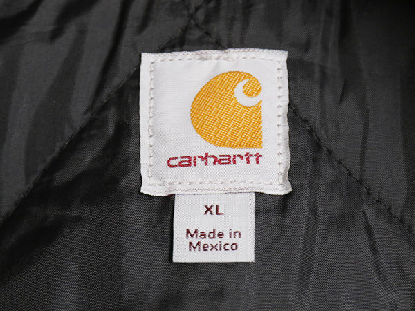 US企画 カーハート 中綿 ダック ベスト メンズ XL V01 フルジップ ナイロン キルティング ライナー 重ね着 前開き ワーク 大きいサイズ 茶