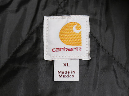 US企画 カーハート 中綿 ダック ベスト メンズ XL V01 フルジップ ナイロン キルティング ライナー 重ね着 前開き ワーク 大きいサイズ 茶