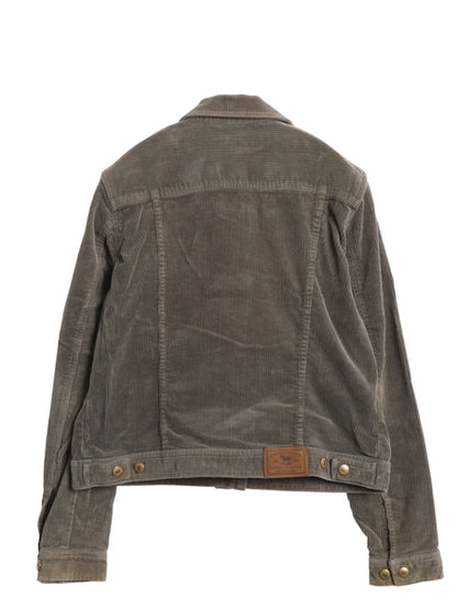 90s ラルフローレン ジーンズ 太畝 コーデュロイ ジャケット レディース L オールド ポロ ジージャン タイプ ジャンパー ブルゾン 革パッチ