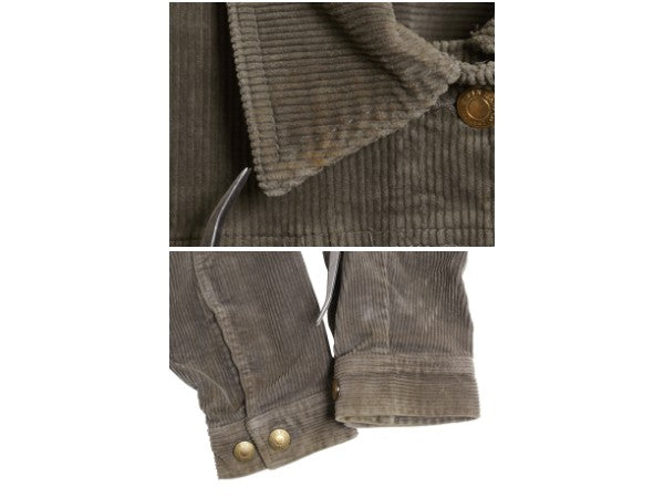 90s ラルフローレン ジーンズ 太畝 コーデュロイ ジャケット レディース L オールド ポロ ジージャン タイプ ジャンパー ブルゾン 革パッチ