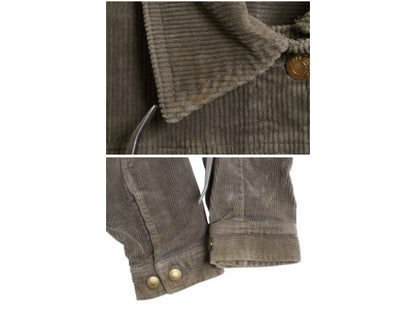 90s ラルフローレン ジーンズ 太畝 コーデュロイ ジャケット レディース L オールド ポロ ジージャン タイプ ジャンパー ブルゾン 革パッチ