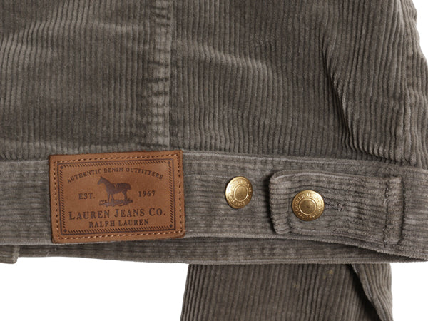 90s ラルフローレン ジーンズ 太畝 コーデュロイ ジャケット レディース L オールド ポロ ジージャン タイプ ジャンパー ブルゾン 革パッチ