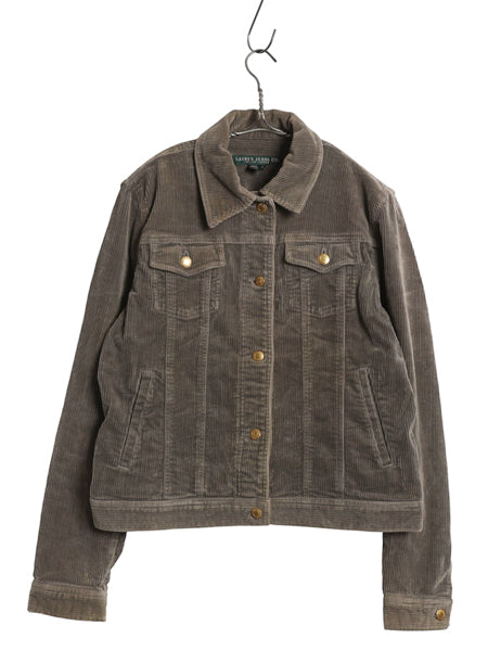 90s ラルフローレン ジーンズ 太畝 コーデュロイ ジャケット レディース L オールド ポロ ジージャン タイプ ジャンパー ブルゾン 革パッチ