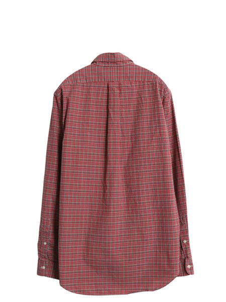 90s ラルフローレン チェック 長袖 ボタンダウン シャツ メンズ М / オールド ポロ 長袖シャツ コットン ワンポイント マルチカラー 薄手