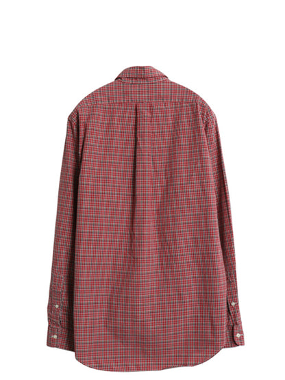 90s ラルフローレン チェック 長袖 ボタンダウン シャツ メンズ М / オールド ポロ 長袖シャツ コットン ワンポイント マルチカラー 薄手